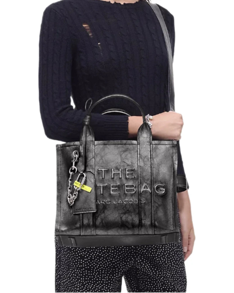 Marc Jacobs The Metallic Distressed Medium Tote Handbag – ShopCGX