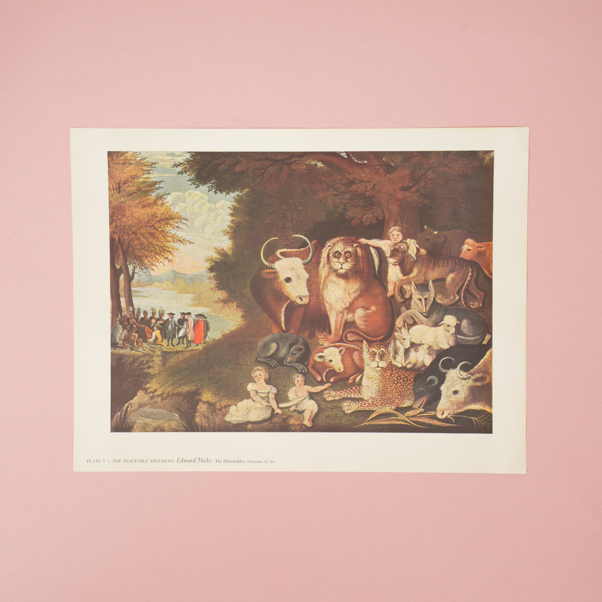 Vintage 1958 Edward Hicks “Peaceable Kingdom” Art Print – GOLDEN