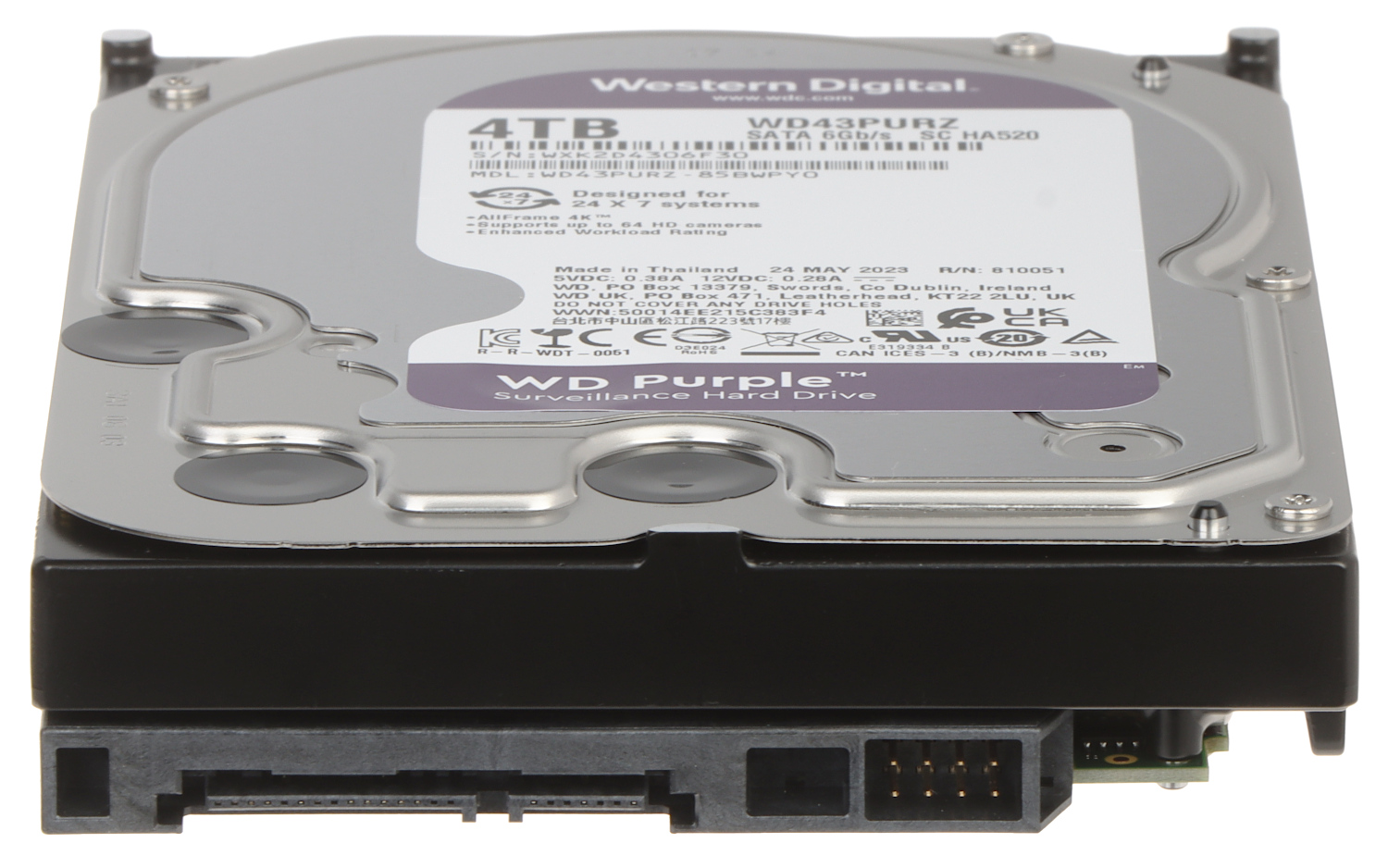 HDD FOR DVR HDD-WD43PURZ 4TB 24/7 WESTERN DIGITAL - HDDs - Delta