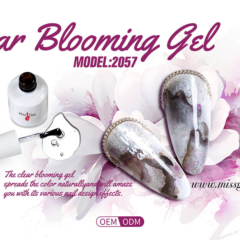 OEMグリッターベルズブルーミングクリアジェルポリッシュ