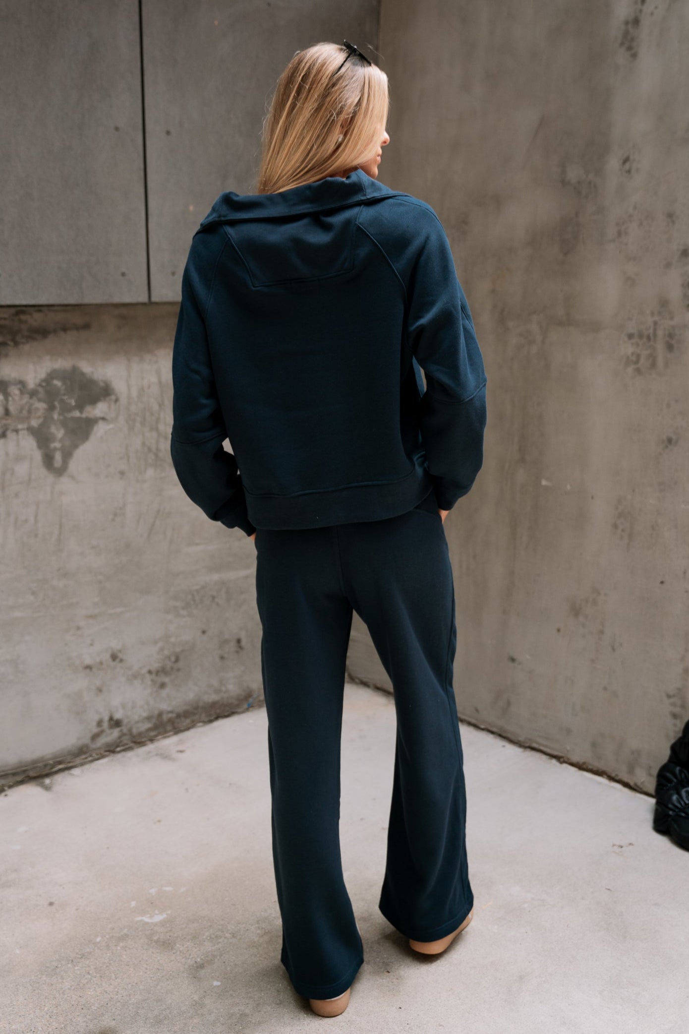 Lexi Quarter Zip-Up Long Sleeve Sweatshirt - Lizard Thicket