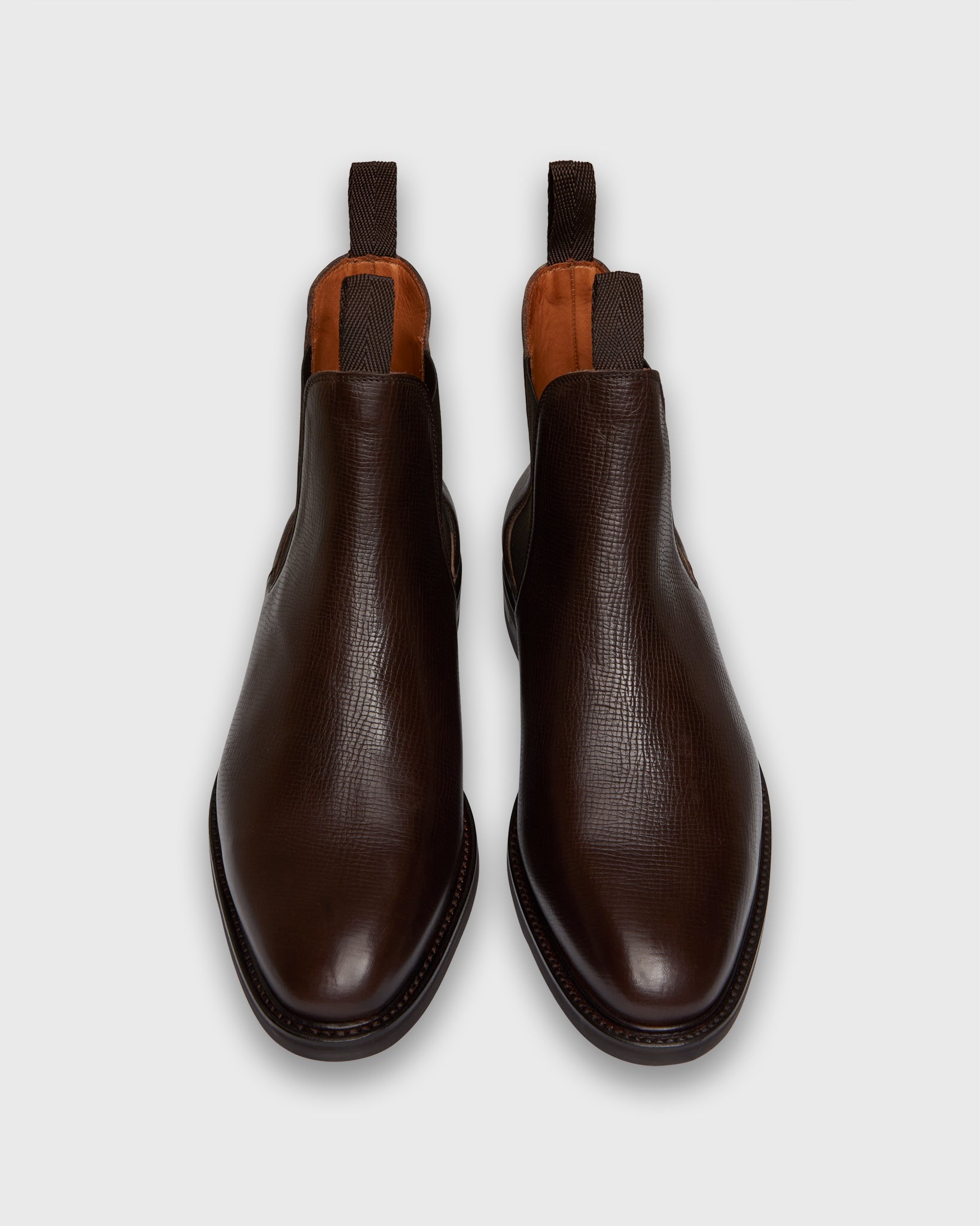 Chelsea Boot in Dark Brown Utah Grain Calfskin | Shop Sid Mashburn