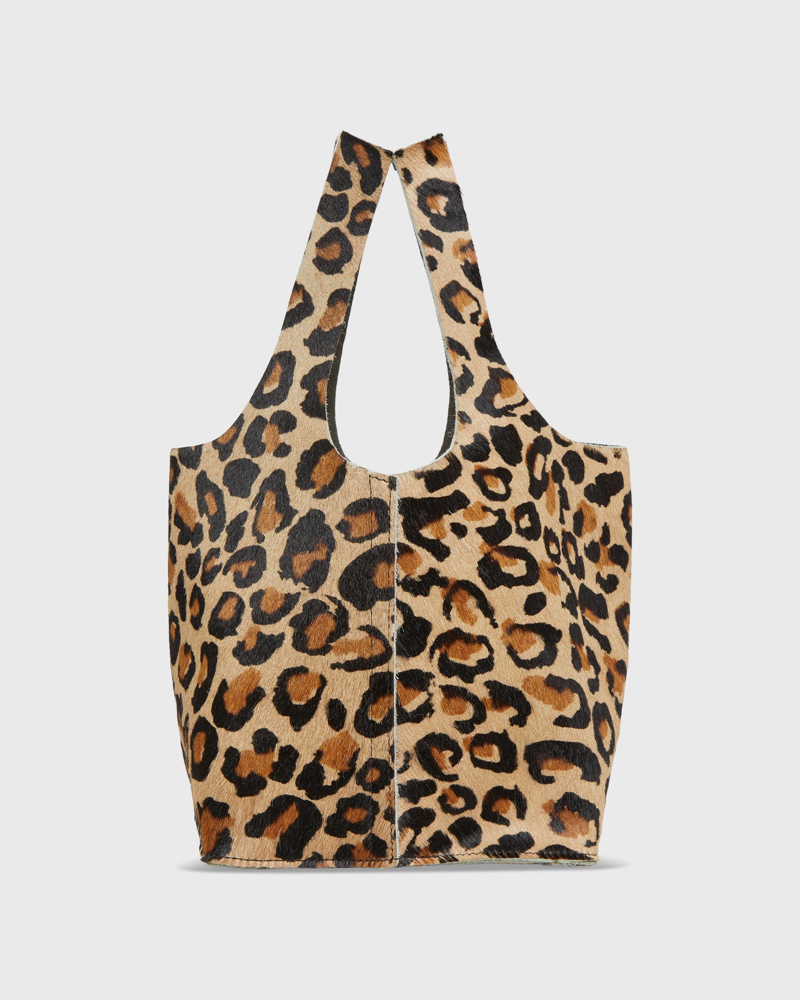 Paola Bucket Bag in Painterly Leopard Printed Pony | Shop Ann Mashburn