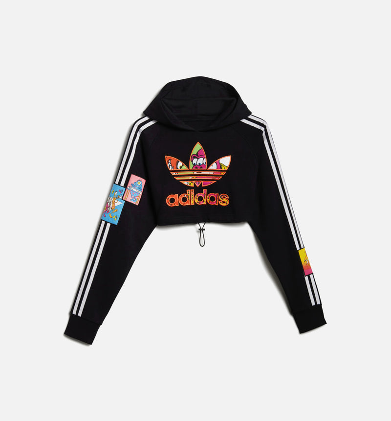 adidas H53361 Jeremy Scott Cropped Hoodie Womens Hoodie - Black