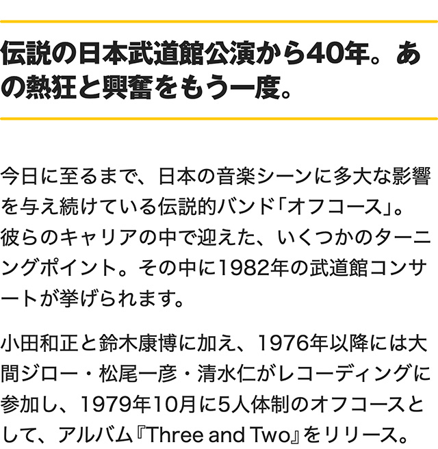 オフコース 1982・6・30 武道館コンサート40th Anniversary BOX