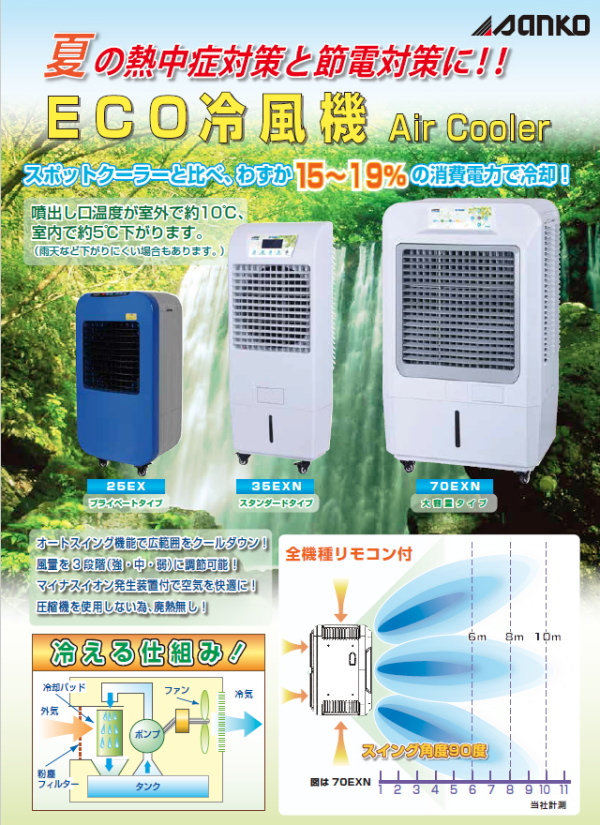 THANKO [60Hz] サンコー ECO 冷風機 35EXN 60ヘルツ 西日本地域用 業務