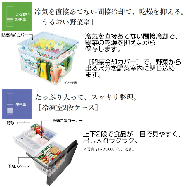 日立（HITACHI） 冷蔵庫 315L R-V32XL(N) 左開き ライトゴールド