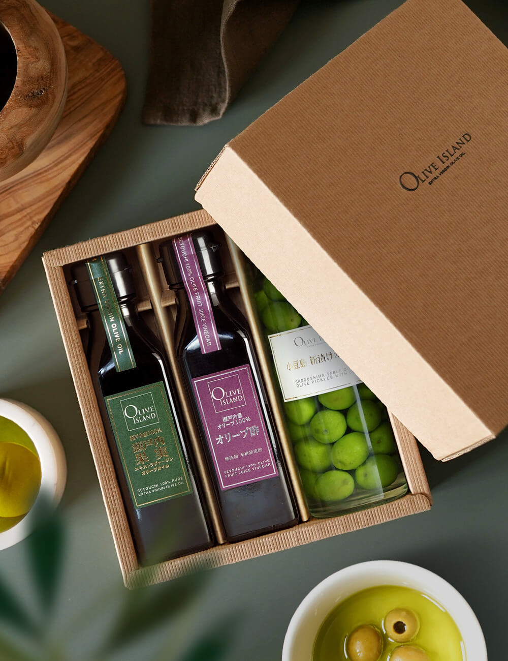 EXVオリーブオイルギフト 瀬戸内果実EXV・オリーブ酢 120ml 2本入り