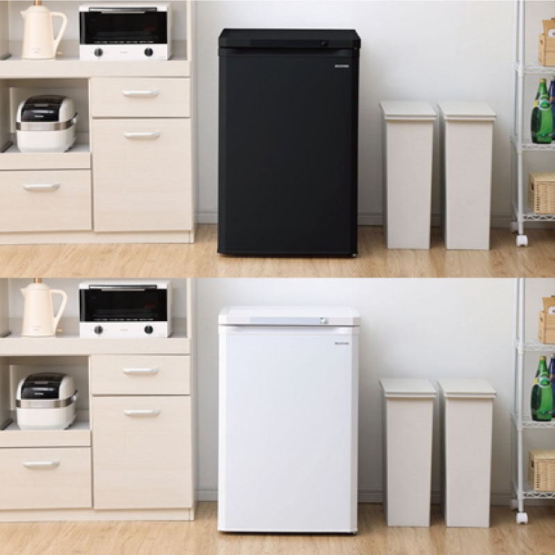 IRIS OHYAMA（アイリスオーヤマ） 冷凍庫 85L IUSD-9B-W 右開き 片開き