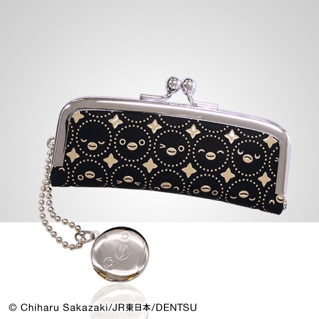 Suicaのペンギン印傳印鑑ケース（十色柄・黒革×白漆）:JIZAING×INDEN
