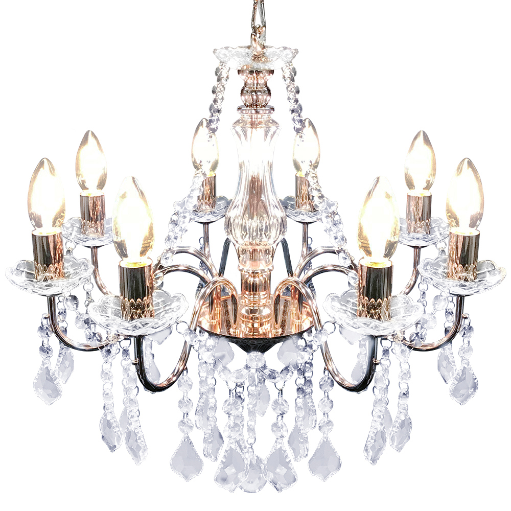 6灯 8灯 シャンデリア 別売りでリモコン付き LED アントイン ピンク