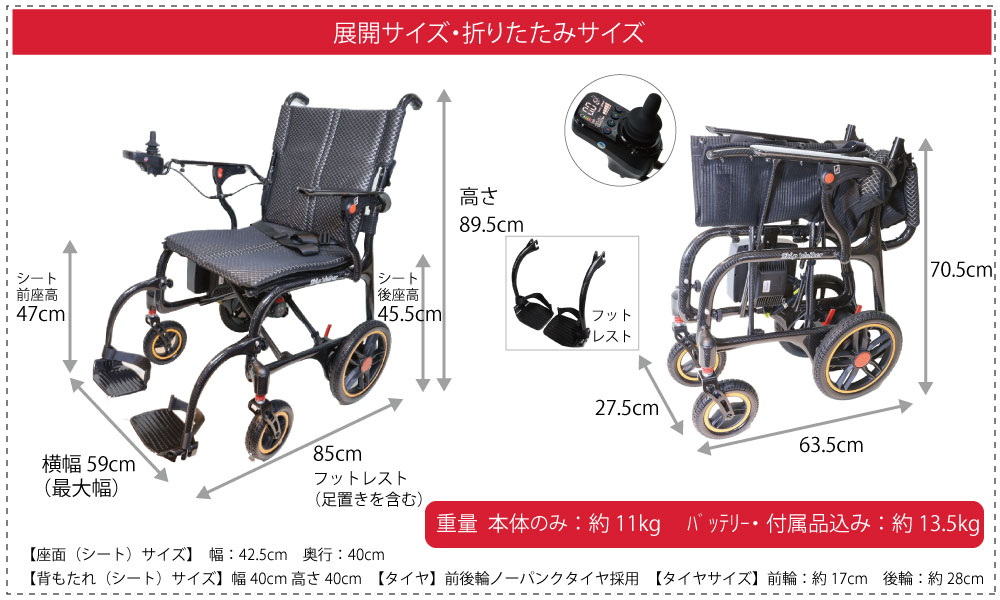 約11kg フルカーボン 電動折りたたみ車いす「SKIP WALKER CB（スキップ
