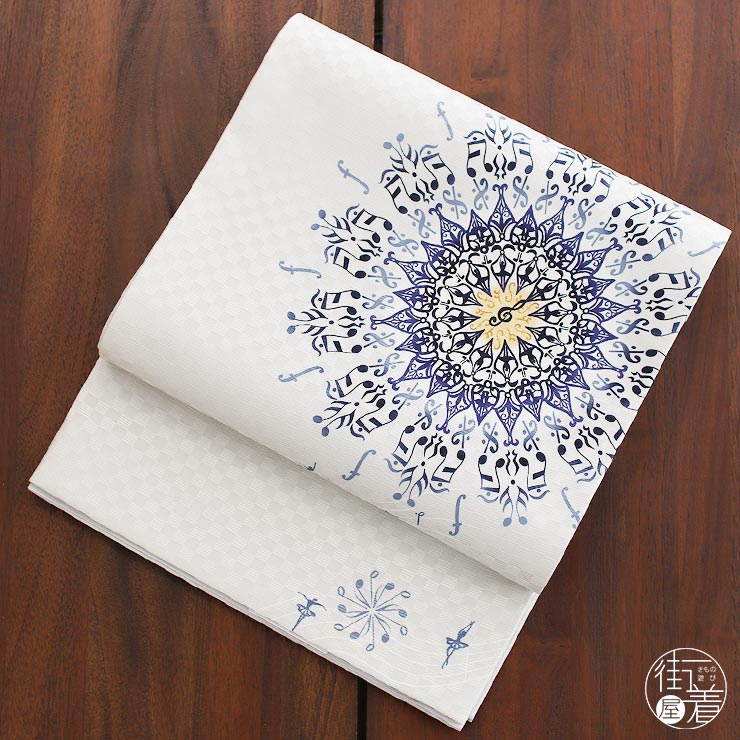 正絹 名古屋帯] 召しませ花 一重太鼓 京袋帯 バレリーヌ (オフシロ