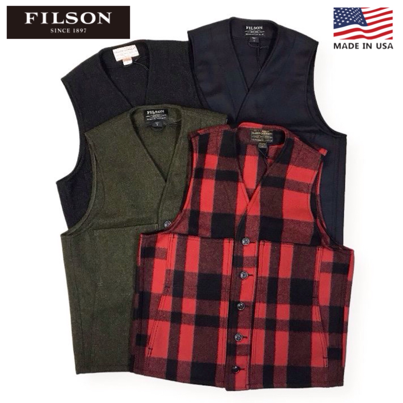 アメリカ製 送料無料 FILSON 【フィルソン】20 MACKINAW WOOL VEST
