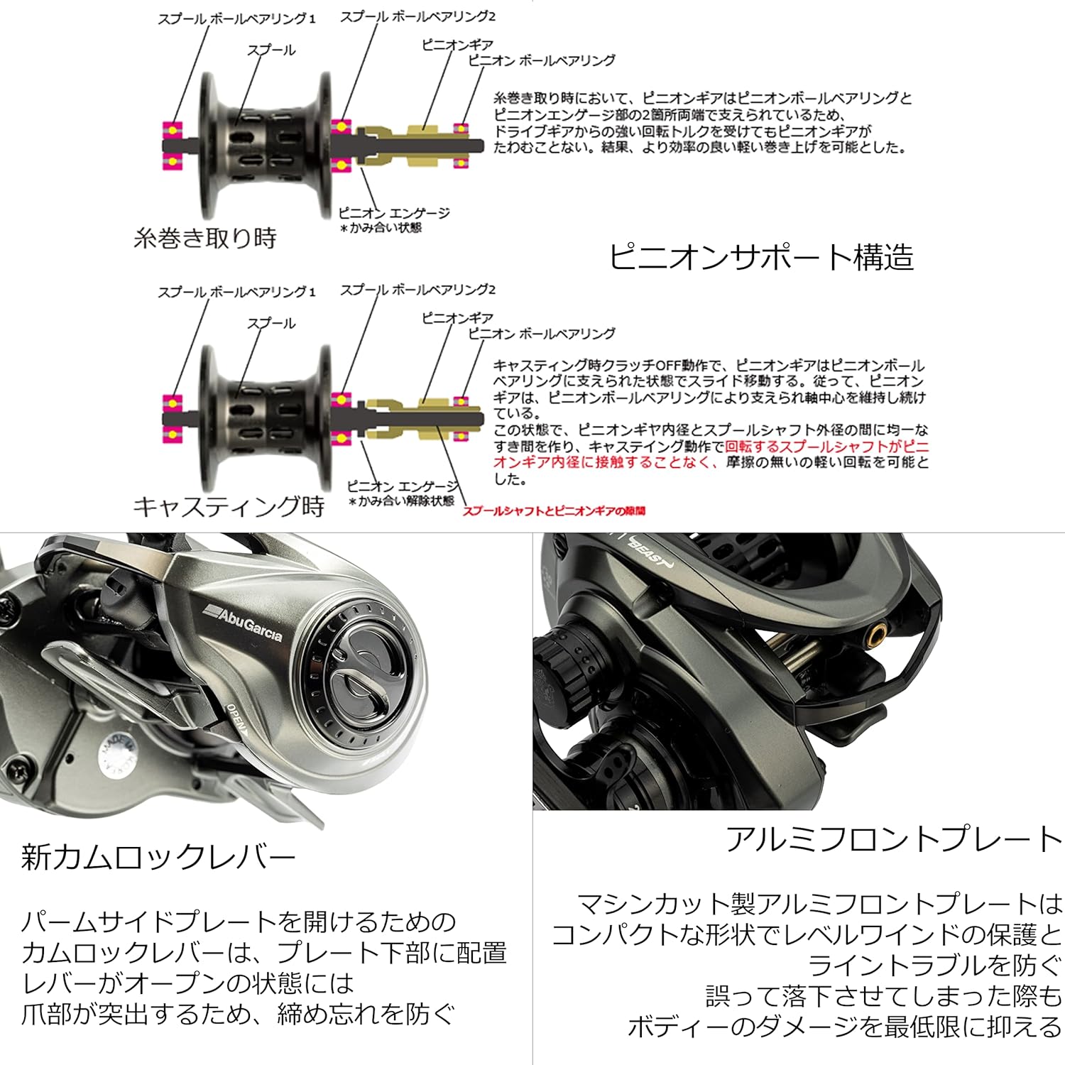 Abu Garcia（アブガルシア） ゼノン MG7-L 左ハンドル 送料無料 : ます