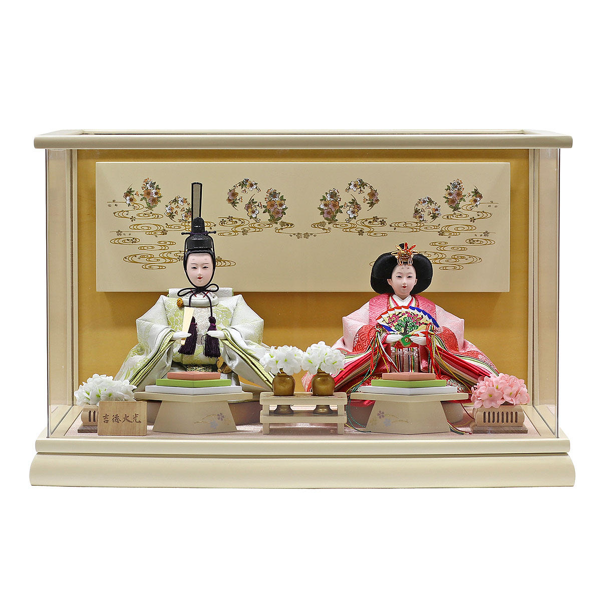雛人形 ケース飾り 小三五親王 春彩 LEDライト付き アクリルケース飾り