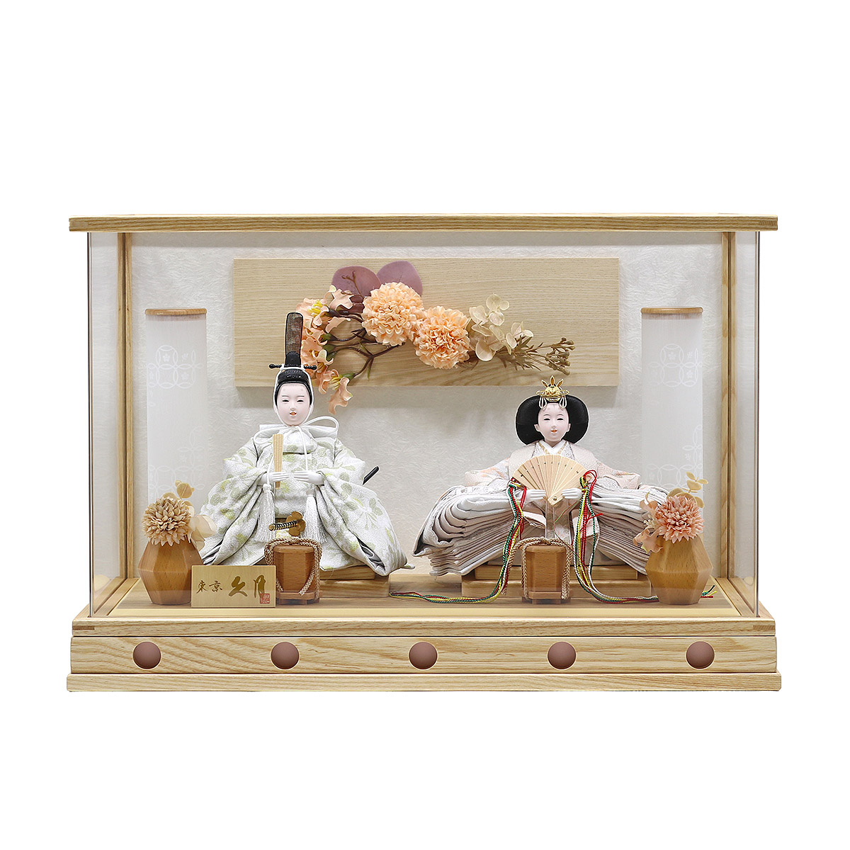 雛人形 ケース飾り 久月 衣裳着 フラワーアート ケース入り 親王飾り