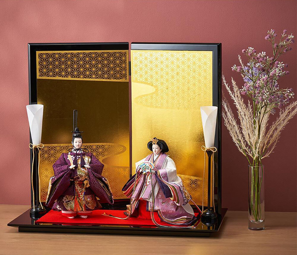 雛人形 立雛飾り 衣裳着 金彩刺繍 三五親王 立親王飾り 人形の久月