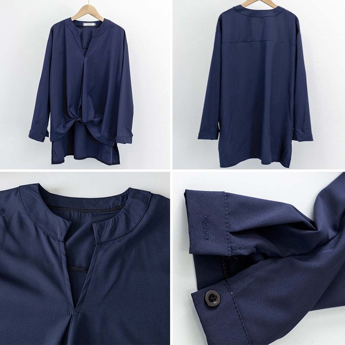 スキッパー シャツ レディース スキッパーブラウス Vネック トップス