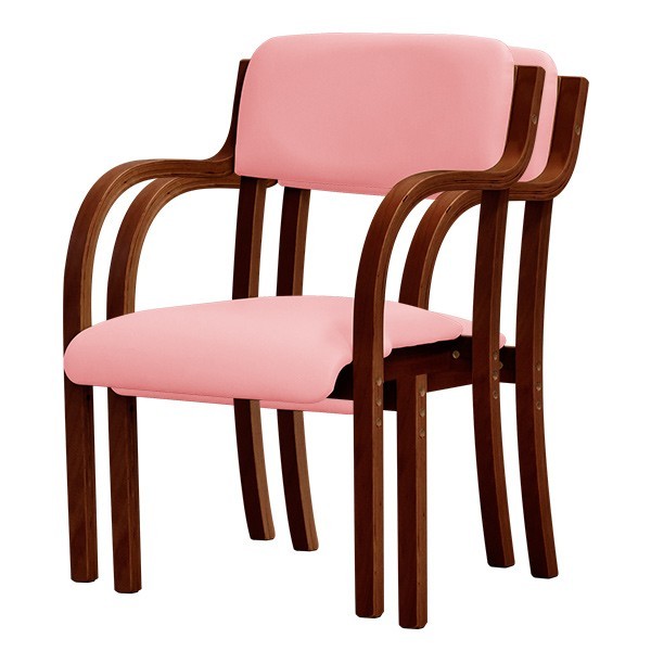 介護用椅子 ダイニングチェア 高さ調整可能 2脚セット スタッキング