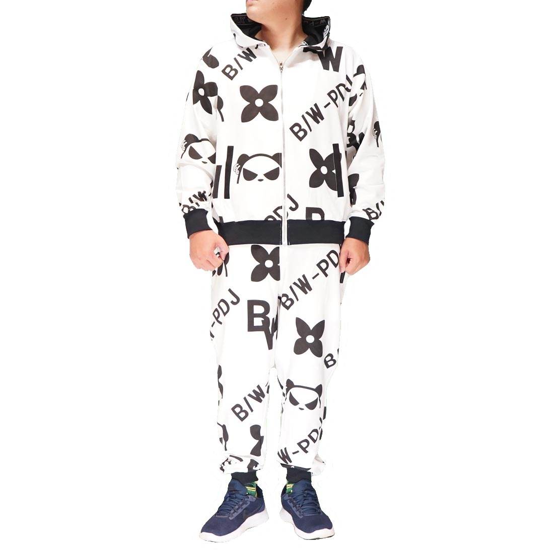 パンディエスタ PANDIESTA セットアップ パンダ 総柄 モノトーン B