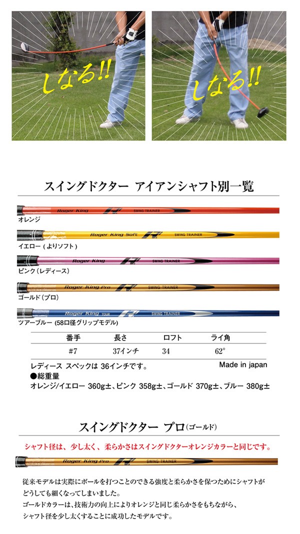 広田ゴルフ ゴルフ練習器具 ロジャーキング スイングドクター アイアン