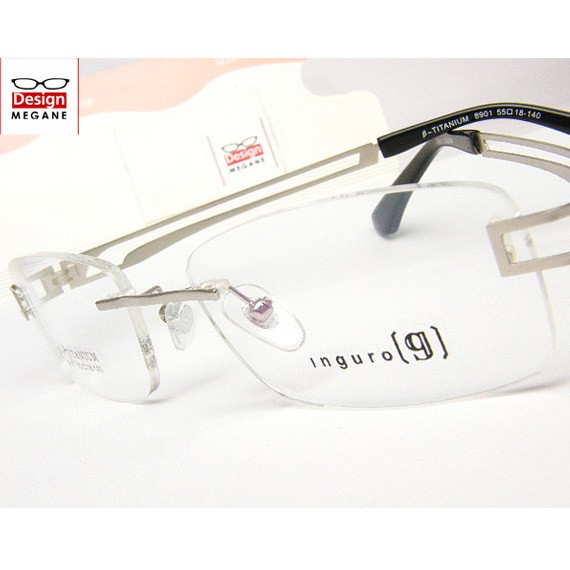 メガネ 度付 Ingro Eyewear Silver ふちなし ツーポイント チタン素材