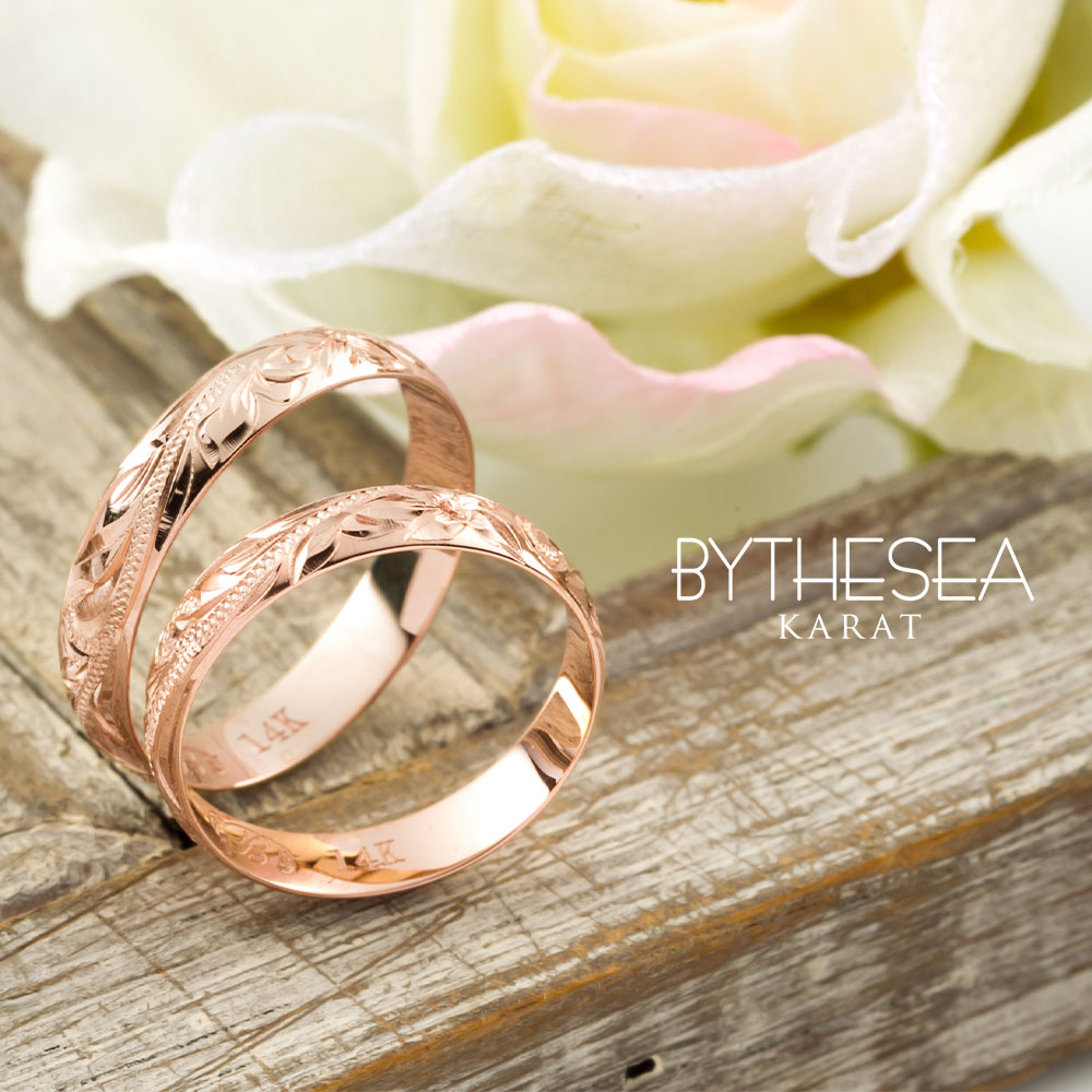 ハワイアンジュエリー リング 指輪 刻印無料 K14ピンクゴールド 14金