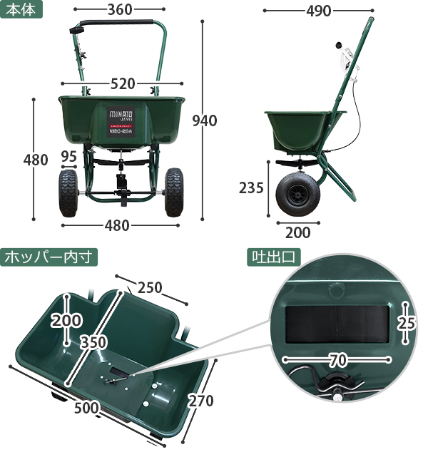 MINATOWORKS（ミナトワークス） ミナト 肥料散布機 手押し式