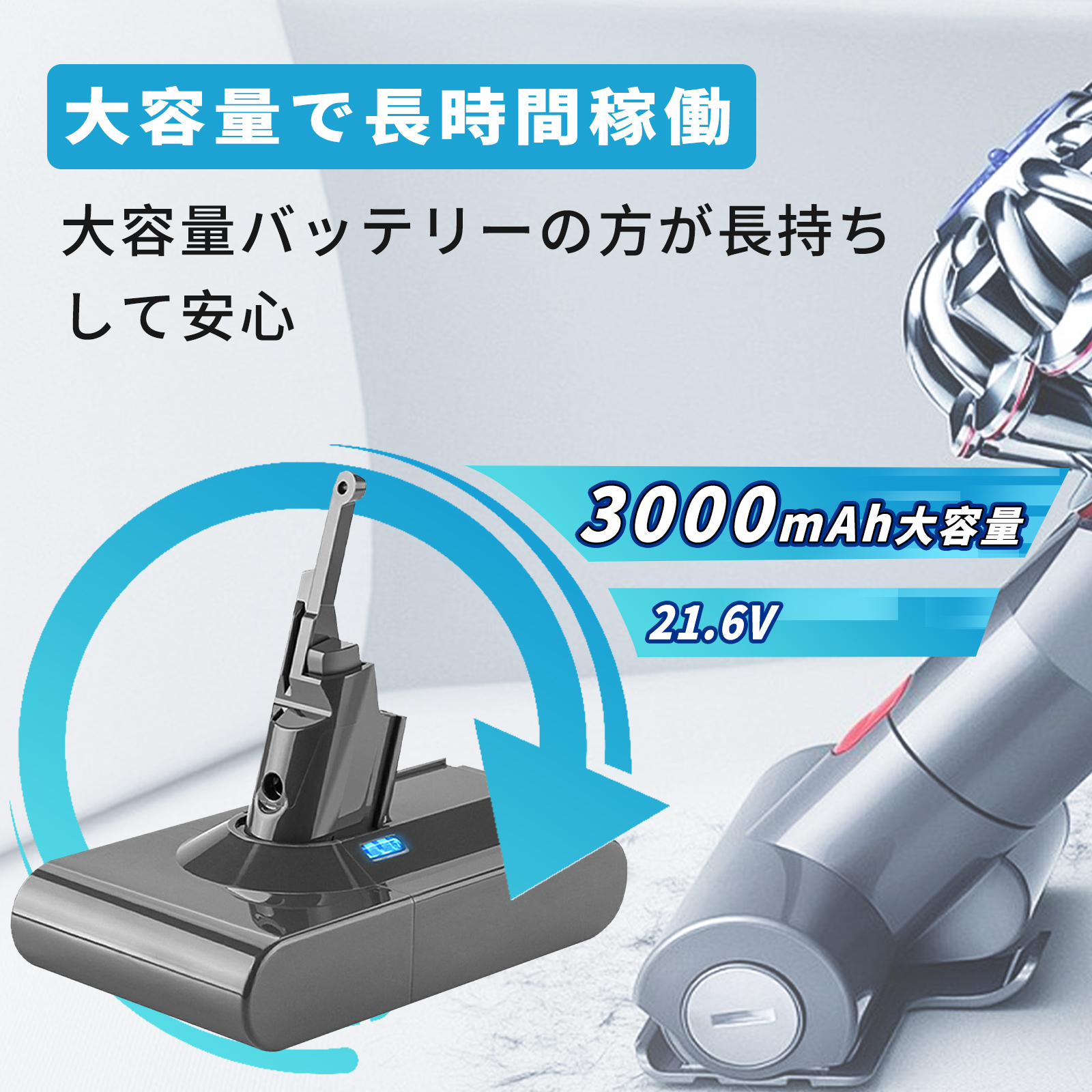 期間限定5%OFF】新品 DYSON ダイソン SV25 互換バッテリー 3000mAh