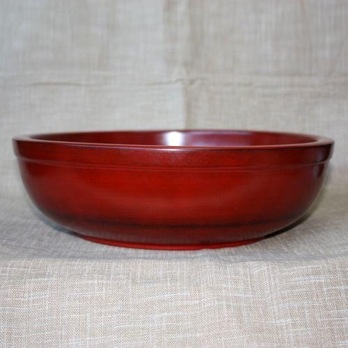 みよし漆器本舗 天然木製 尺7寸 こね鉢 51cm 根来塗り 蕎麦打ち そば