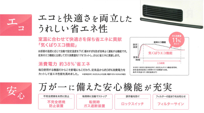 リンナイ（Rinnai） ガスファンヒーター SRC-365E LPガス用 プロパン