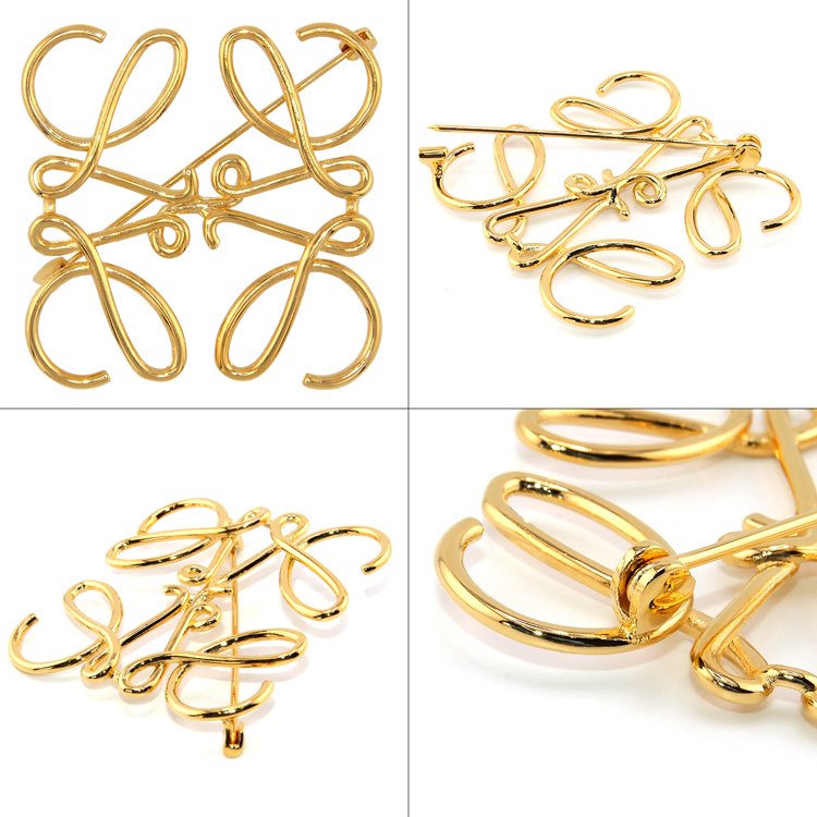 LOEWE（ロエベ） [新品/ラッピング済] ブローチ アナグラム ゴールド