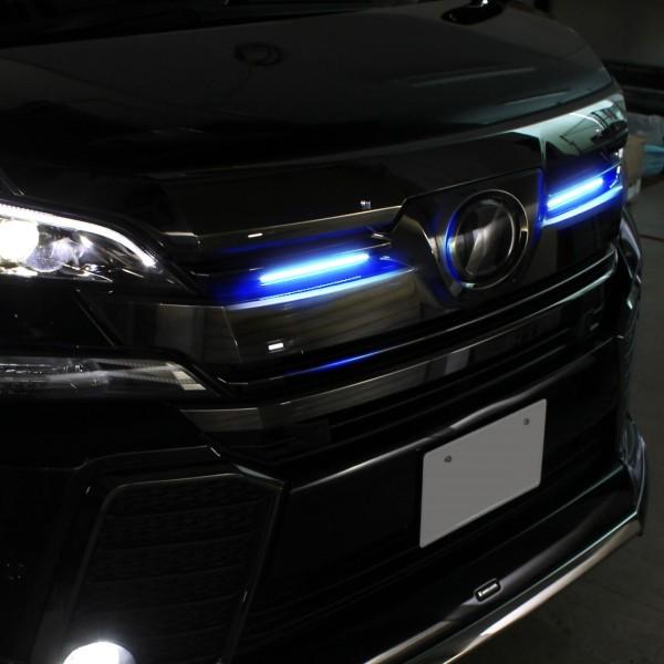 ノア 80系 ヴォクシー LED デイライト 車 防水 ホワイト ブルー 後付け