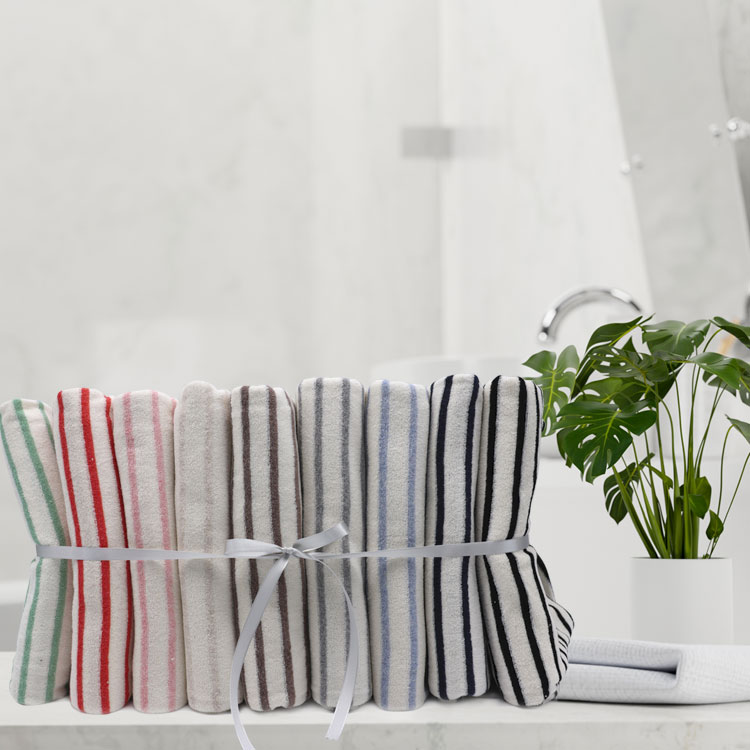 タオル生地 ) 7mmストライプ(片面パイル) テリークロス │ 大幅 148cm