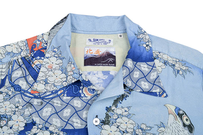 サンサーフ（SUN SURF）アロハシャツ 日本の意匠 葛飾北斎“桜花に鷹図