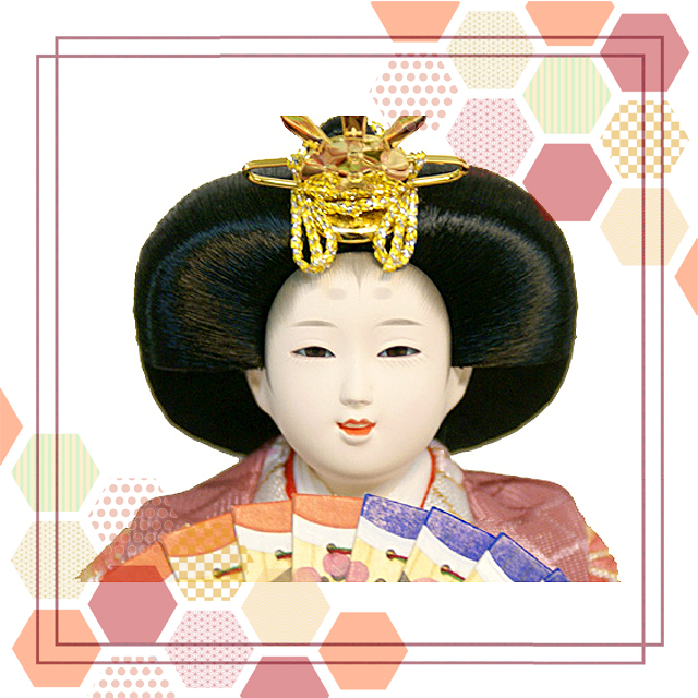 久月 雛人形 ピンク ガラスケース よろこび雛 親王 可愛い ningyoya