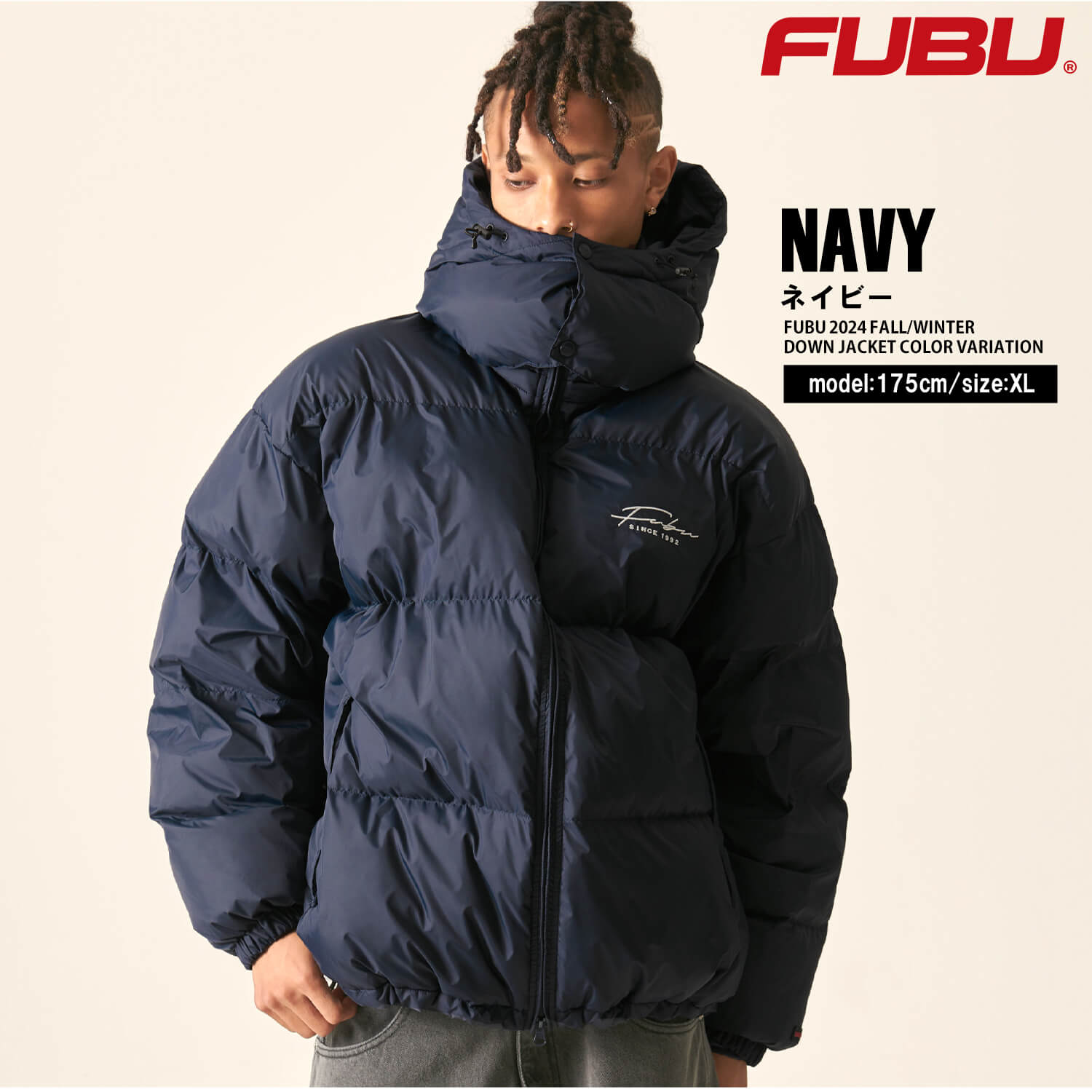 FUBU（フブ） ダウンジャケット メンズ 長袖 中綿ジャケット ナイロン