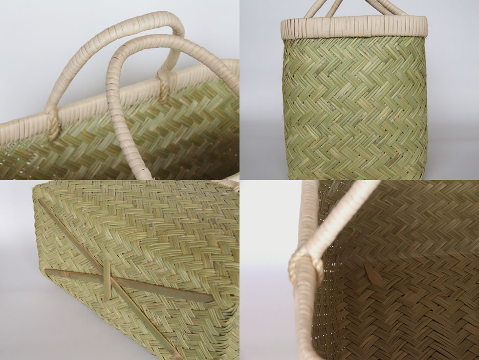 岩手県鳥越地区の竹細工 岩手県二戸 鳥越竹細工 スズ竹 市場かご 尺三