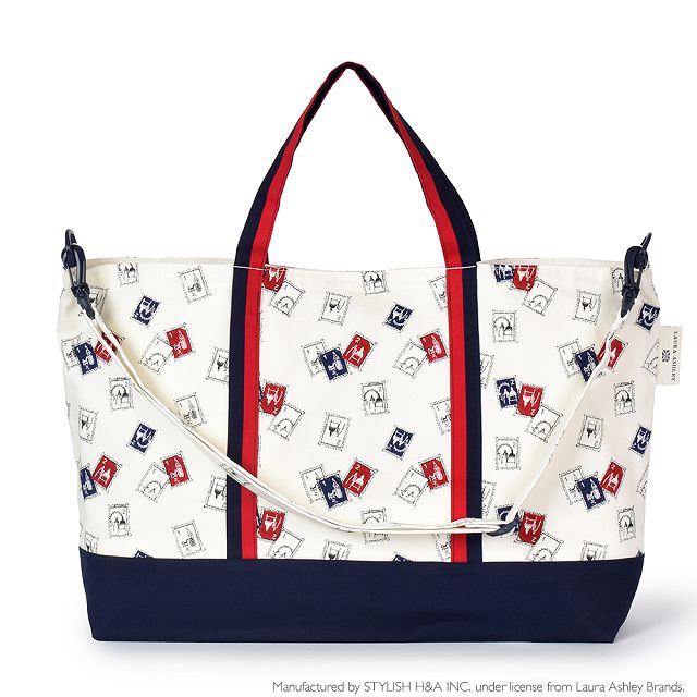 LAURA ASHLEY（ローラアシュレイ） マチ付きショルダーレッスンバッグ