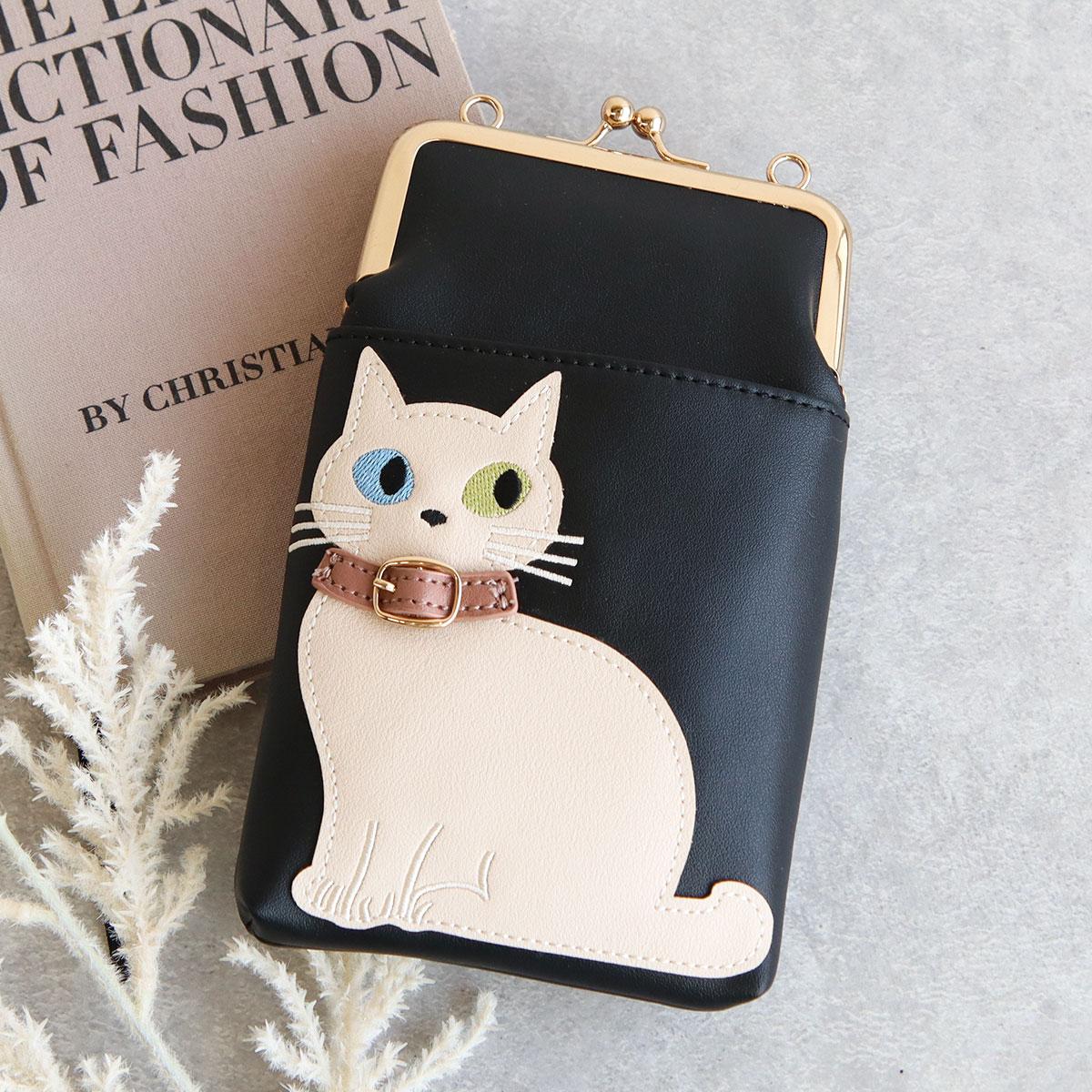 スマホショルダーバッグ レディース 斜めがけ 大人 小さめ 猫柄 2way