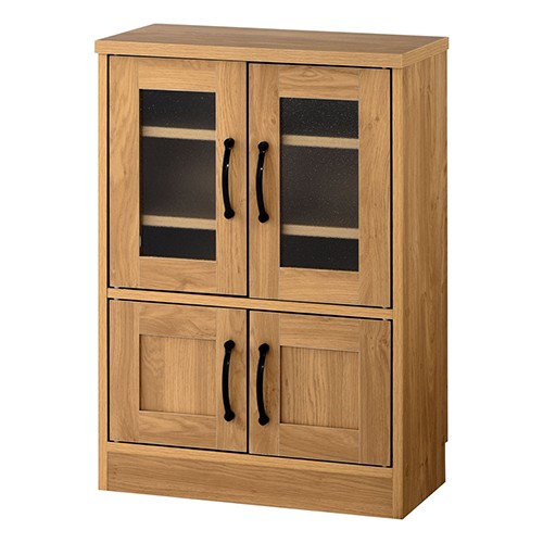 ぼん家具 キッチン収納 ロータイプ 食器棚 キャビネット 収納 カップ