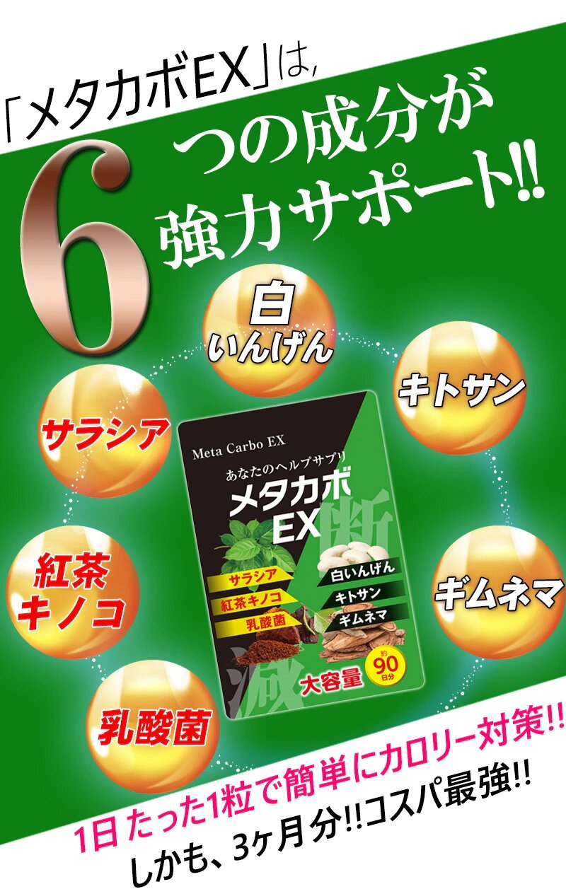 メタカボEX お得3ヶ月分 炭水化物 糖質 脂質 カット サプリメント