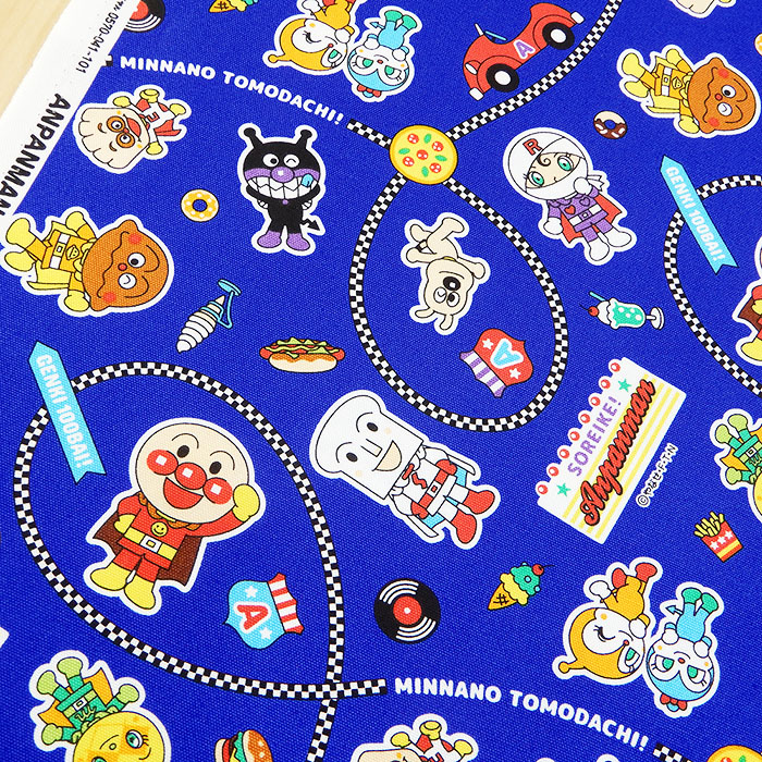 BANDAI（バンダイ） アンパンマン 生地 オックス キャラクター 綿 青