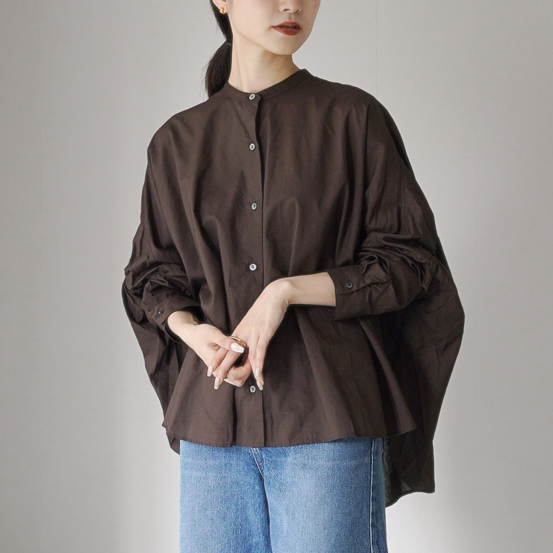 mizuiroind（ミズイロインド） バックギャザー ワイドシャツ