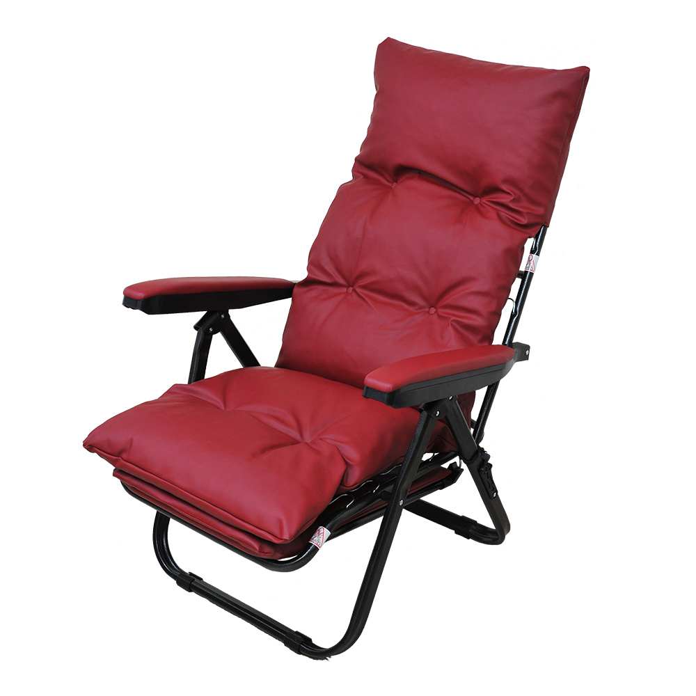 リクライニングチェア レザー調 折りたたみ フットレスト付き おしゃれ