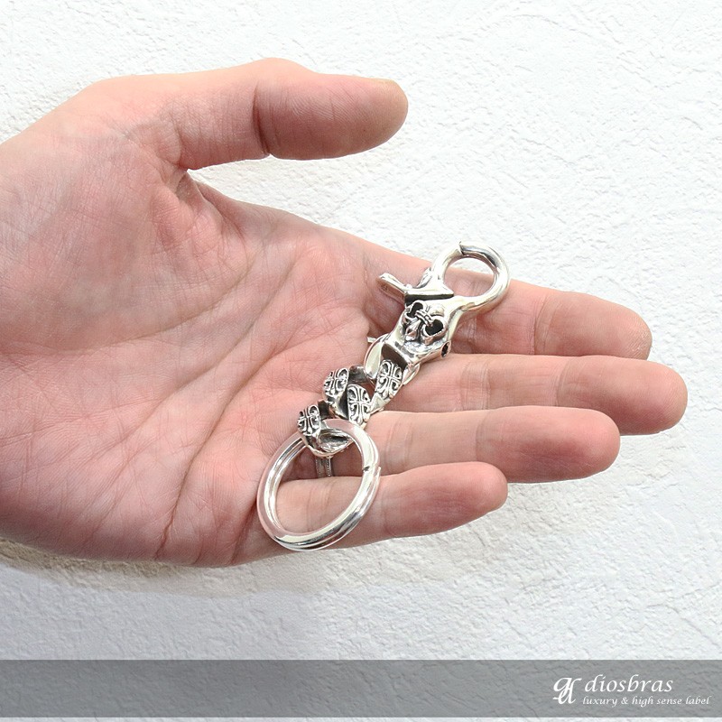 キーチェーン ユリの紋章 クロス シルバー925 キーホルダー ウォレット