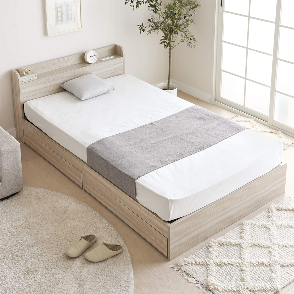 MODERN DECO（モダンデコ） ベッド ダブル ベッドフレーム コンセント