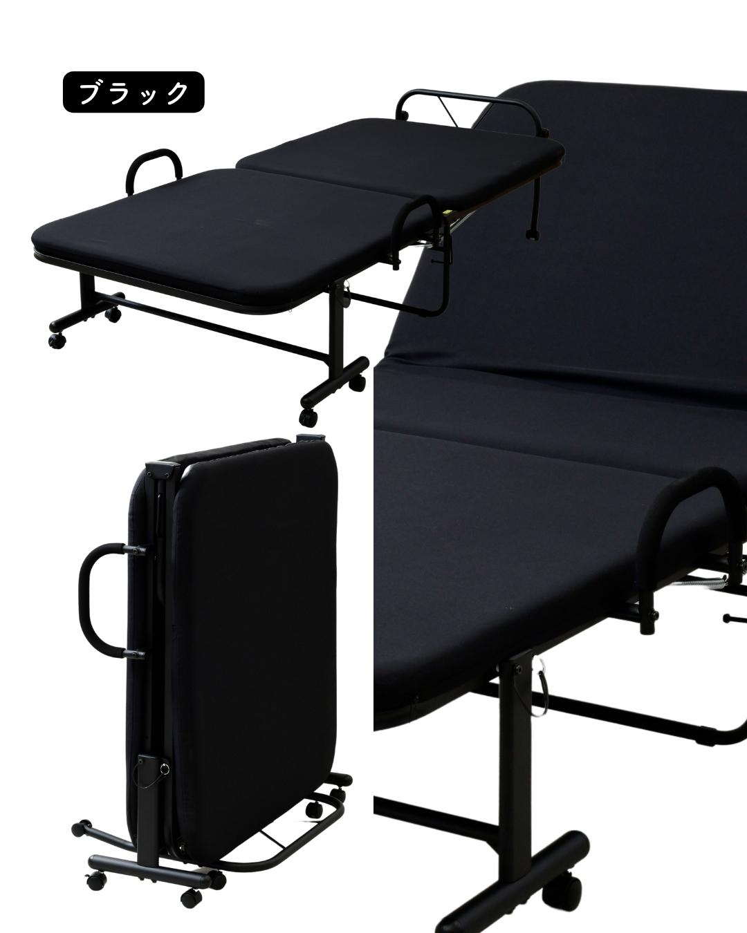 山善（YAMAZEN） 折りたたみベッド シングル ハイタイプ 組み立て簡単