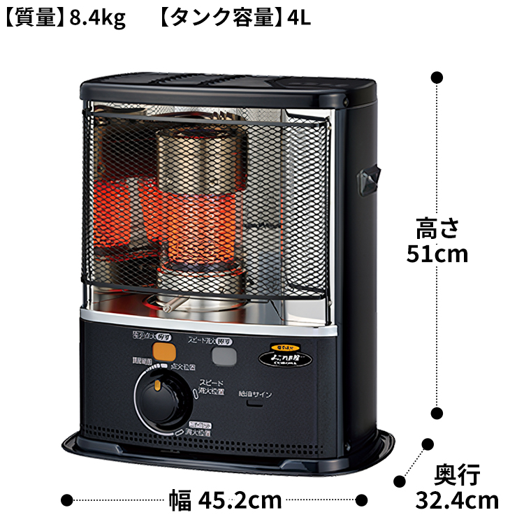 CORONA（コロナ） ストーブ 石油ストーブ ポータブル ダークグレー木造